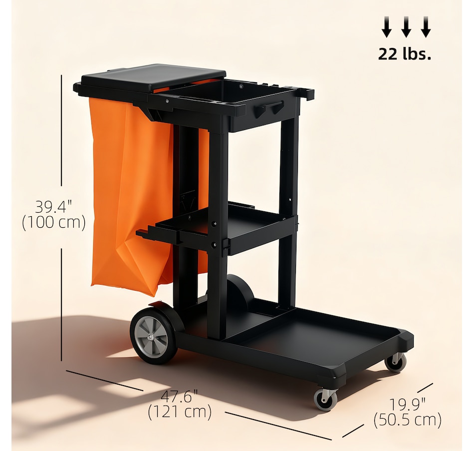 Image 919802_ALTMORE11.jpg, Product 919-802 / Price $134.99 - $139.99, HOMCOM Commercial Janitorial Cart, Professional Cleaning Trolley from HOMCOM on TSC.ca's Home & Garden department
