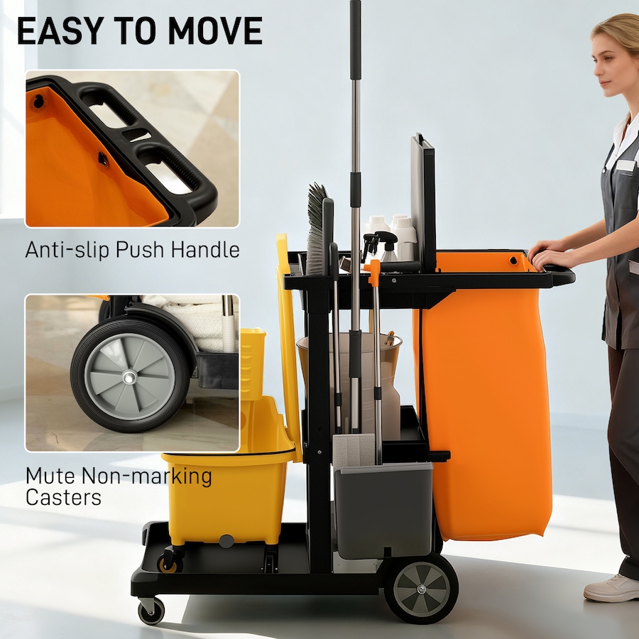 Image 919802_ALTMORE13.jpg, Product 919-802 / Price $129.99, HOMCOM Commercial Janitorial Cart, Professional Cleaning Trolley from HOMCOM on TSC.ca's Home & Garden department