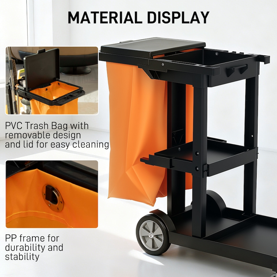 Image 919802_ALTMORE14.jpg, Product 919-802 / Price $129.99, HOMCOM Commercial Janitorial Cart, Professional Cleaning Trolley from HOMCOM on TSC.ca's Home & Garden department