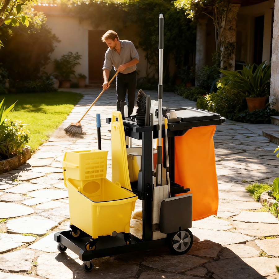 Image 919802_ALTMORE16.jpg, Product 919-802 / Price $129.99, HOMCOM Commercial Janitorial Cart, Professional Cleaning Trolley from HOMCOM on TSC.ca's Home & Garden department