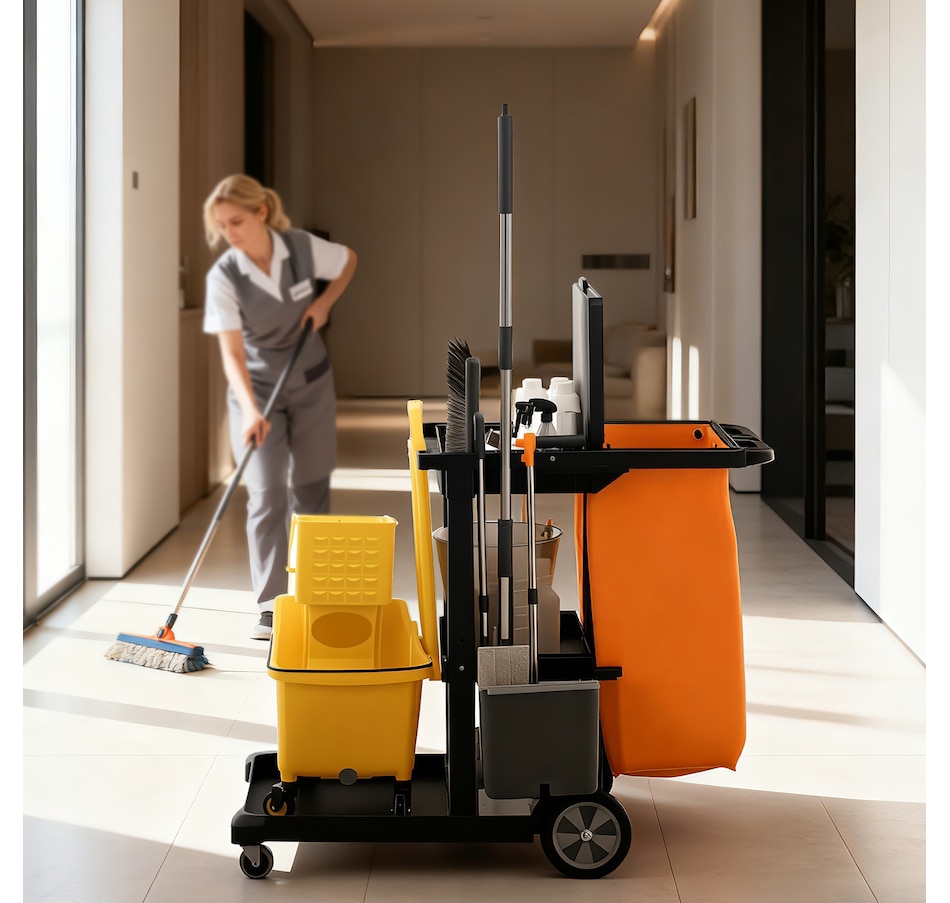 Image 919802_ALTMORE17.jpg, Product 919-802 / Price $134.99 - $139.99, HOMCOM Commercial Janitorial Cart, Professional Cleaning Trolley from HOMCOM on TSC.ca's Home & Garden department