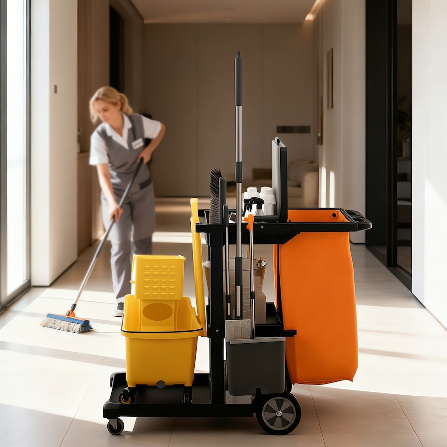 Image 919802_ALTMORE17.jpg, Product 919-802 / Price $129.99, HOMCOM Commercial Janitorial Cart, Professional Cleaning Trolley from HOMCOM on TSC.ca's Home & Garden department