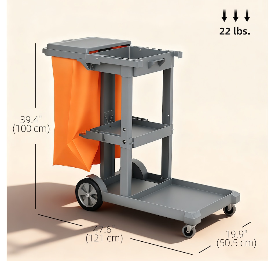 Image 919802_ALTMORE2.jpg, Product 919-802 / Price $134.99 - $139.99, HOMCOM Commercial Janitorial Cart, Professional Cleaning Trolley from HOMCOM on TSC.ca's Home & Garden department