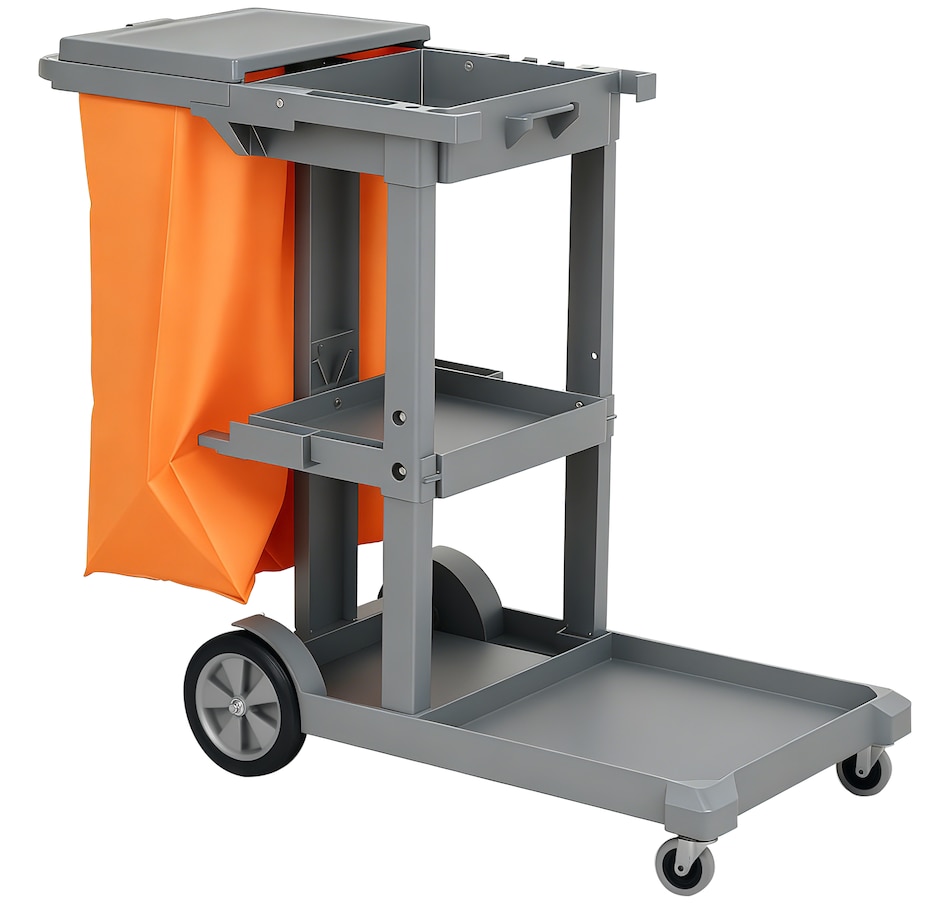 Image 919802_ST01.jpg, Product 919-802 / Price $134.99 - $139.99, HOMCOM Commercial Janitorial Cart, Professional Cleaning Trolley from HOMCOM on TSC.ca's Home & Garden department