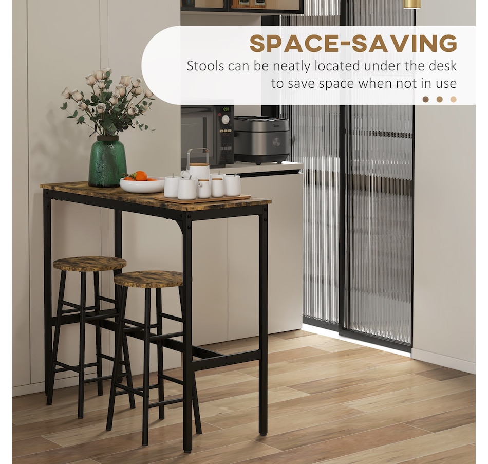 Image 919805_ALTMORE13.jpg, Product 919-805 / Price $124.99, HOMCOM 3-Piece Bar Table and Chairs Set for Dining Room from HOMCOM on TSC.ca's Home & Garden department