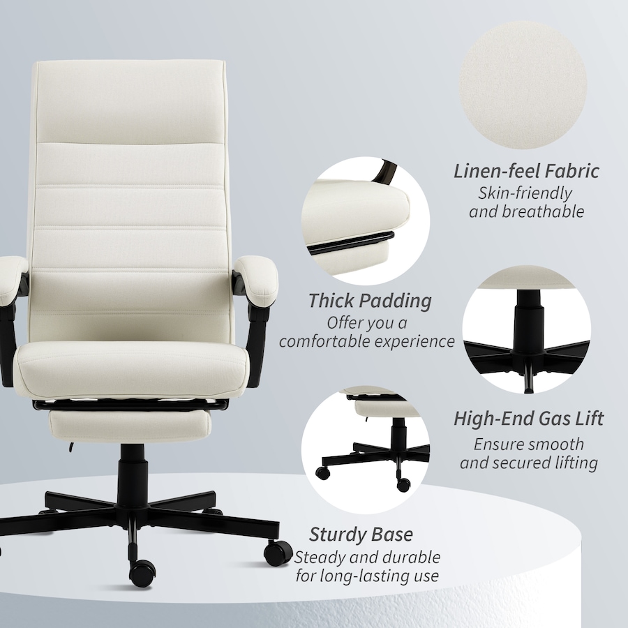 Image 919806_ALTMORE15.jpg, Product 919-806 / Price $159.99, Vinsetto High-Back Office Chair Linen Computer Desk Chair from Vinsetto on TSC.ca's Home & Garden department