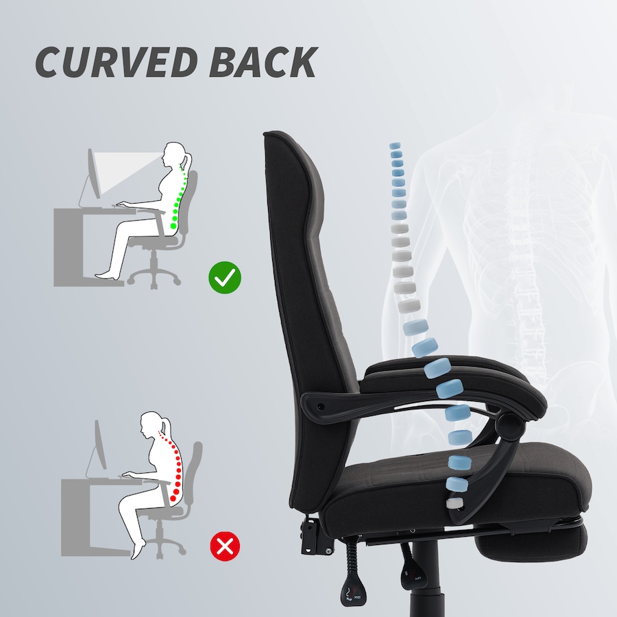 Image 919806_ALTMORE7.jpg, Product 919-806 / Price $159.99, Vinsetto High-Back Office Chair Linen Computer Desk Chair from Vinsetto on TSC.ca's Home & Garden department