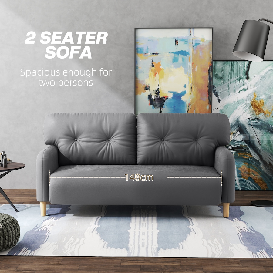 Image 919811_ALTMORE12.jpg, Product 919-811 / Price $239.99, HOMCOM 58" Loveseat Sofa for Bedroom 2 Seater Couch w/ Cushions from HOMCOM on TSC.ca's Home & Garden department