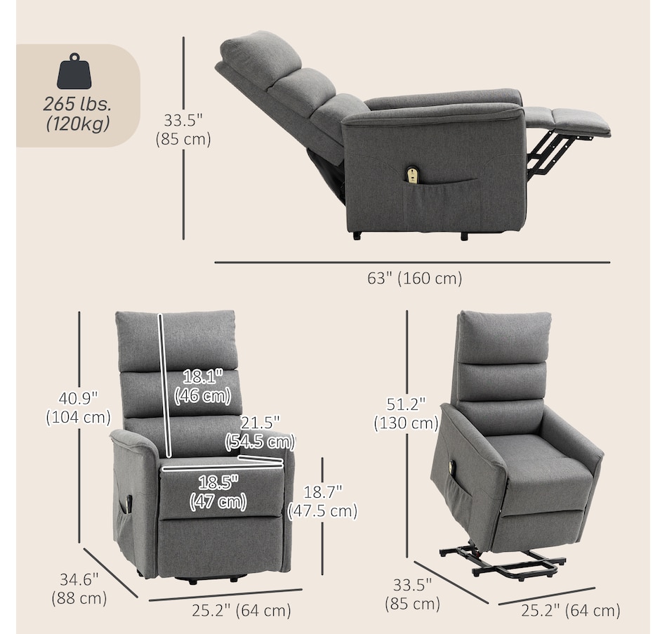 Image 919814_ALTMORE2.jpg, Product 919-814 / Price $449.99 - $499.99, HOMCOM Power Lift Chair Recliner for Elderly with Remote Control from HOMCOM on TSC.ca's Home & Garden department