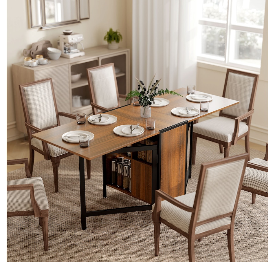 Image 919815_ALTMORE1.jpg, Product 919-815 / Price $174.99, HOMCOM Folding Dining Table with 4-Shelves, Drop Leaf Kitchen Table from HOMCOM on TSC.ca's Home & Garden department