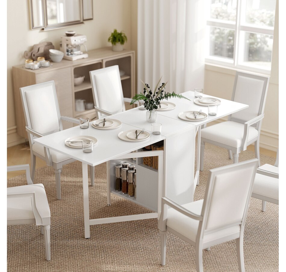 Image 919815_ALTMORE10.jpg, Product 919-815 / Price $174.99, HOMCOM Folding Dining Table with 4-Shelves, Drop Leaf Kitchen Table from HOMCOM on TSC.ca's Home & Garden department