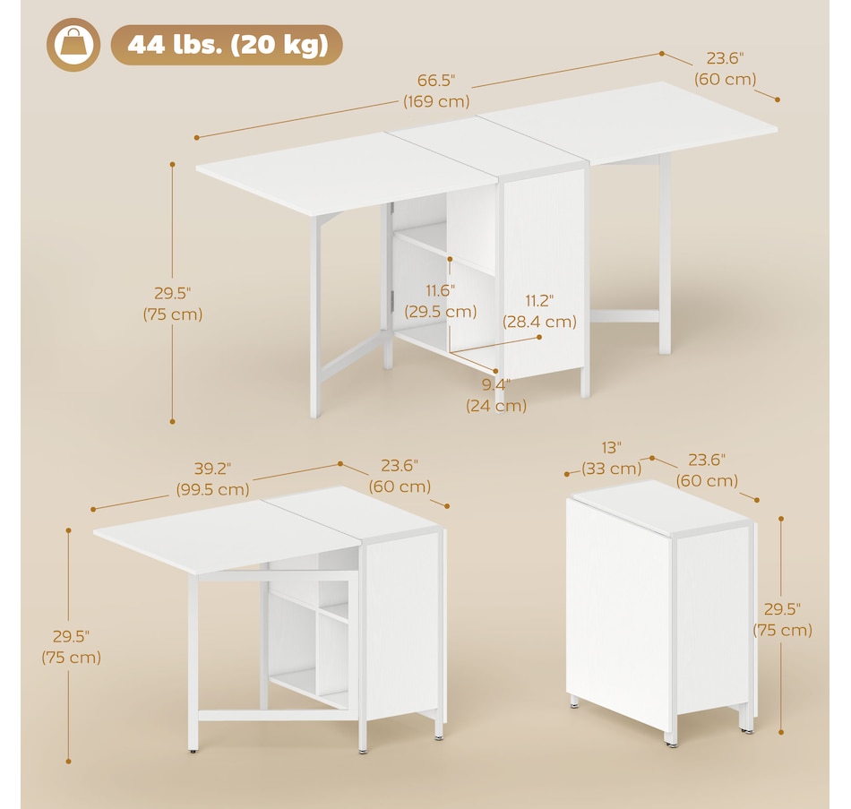Image 919815_ALTMORE11.jpg, Product 919-815 / Price $174.99, HOMCOM Folding Dining Table with 4-Shelves, Drop Leaf Kitchen Table from HOMCOM on TSC.ca's Home & Garden department
