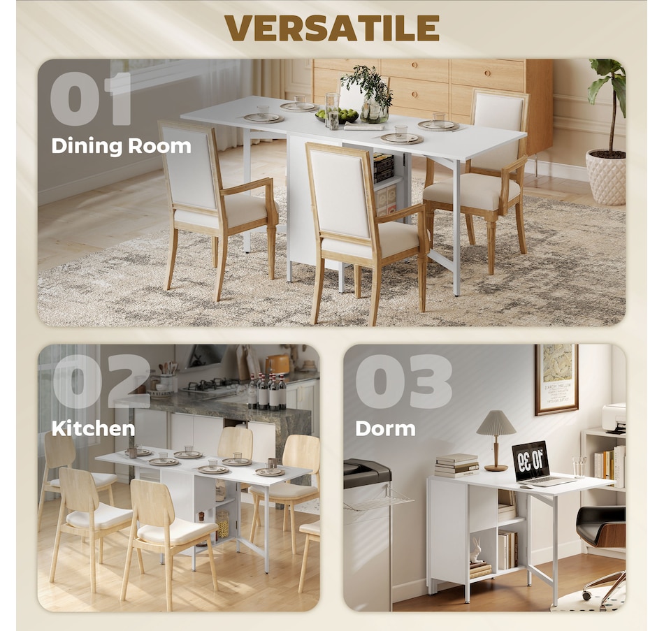 Image 919815_ALTMORE13.jpg, Product 919-815 / Price $174.99, HOMCOM Folding Dining Table with 4-Shelves, Drop Leaf Kitchen Table from HOMCOM on TSC.ca's Home & Garden department