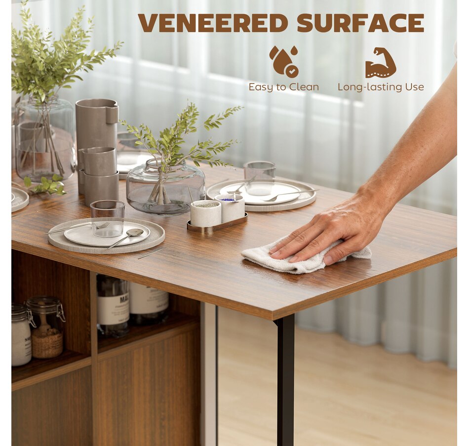 Image 919815_ALTMORE3.jpg, Product 919-815 / Price $174.99, HOMCOM Folding Dining Table with 4-Shelves, Drop Leaf Kitchen Table from HOMCOM on TSC.ca's Home & Garden department