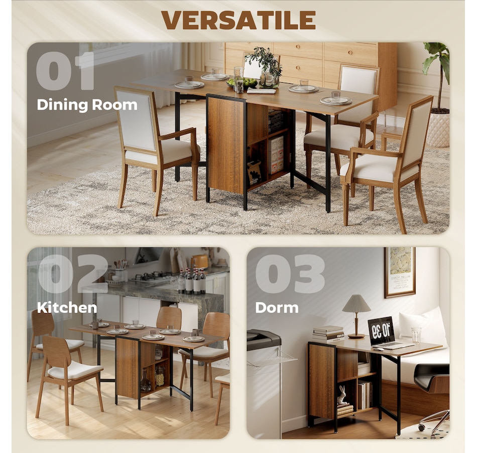 Image 919815_ALTMORE4.jpg, Product 919-815 / Price $174.99, HOMCOM Folding Dining Table with 4-Shelves, Drop Leaf Kitchen Table from HOMCOM on TSC.ca's Home & Garden department