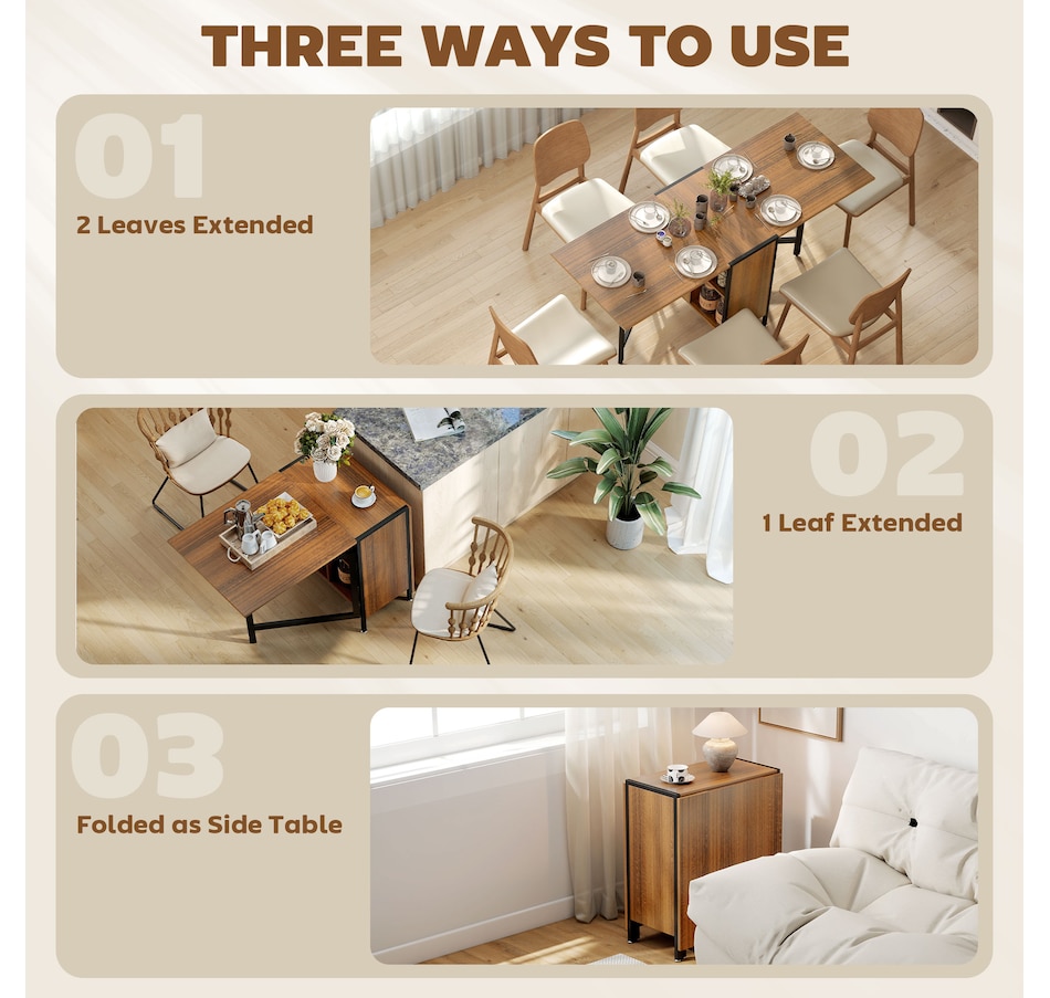 Image 919815_ALTMORE6.jpg, Product 919-815 / Price $174.99, HOMCOM Folding Dining Table with 4-Shelves, Drop Leaf Kitchen Table from HOMCOM on TSC.ca's Home & Garden department