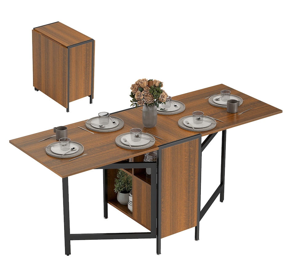 Image 919815_ST01.jpg, Product 919-815 / Price $174.99, HOMCOM Folding Dining Table with 4-Shelves, Drop Leaf Kitchen Table from HOMCOM on TSC.ca's Home & Garden department