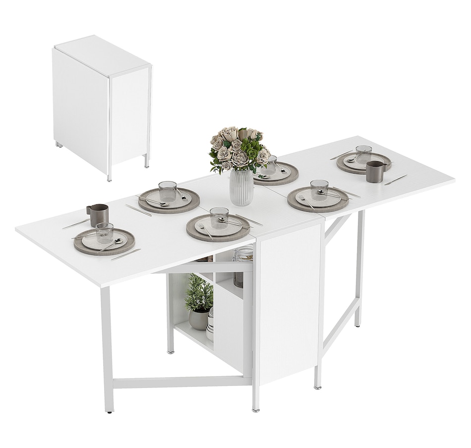 Image 919815_ST02.jpg, Product 919-815 / Price $174.99, HOMCOM Folding Dining Table with 4-Shelves, Drop Leaf Kitchen Table from HOMCOM on TSC.ca's Home & Garden department