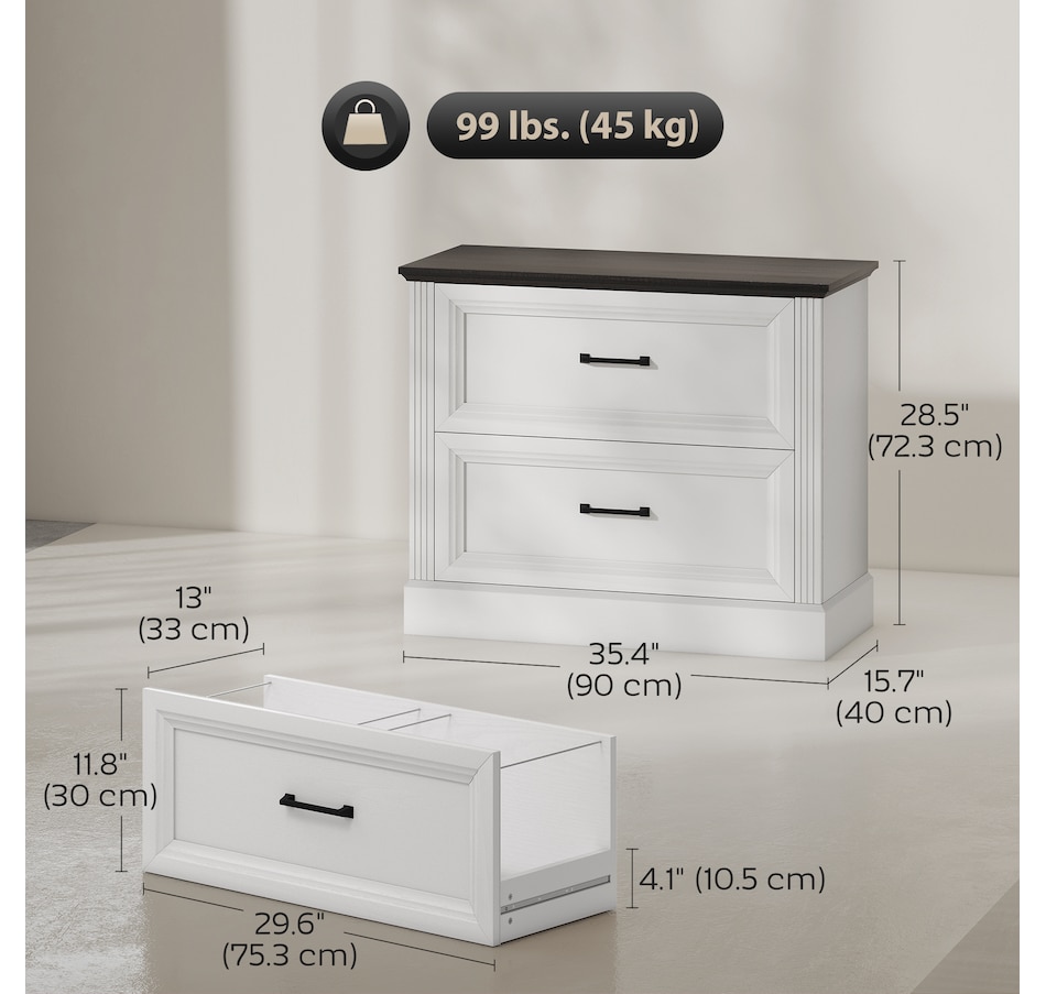 Image 919816_ALTMORE11.jpg, Product 919-816 / Price $169.99, HOMCOM Lateral File Cabinet with 2 Drawers, Farmhouse Filing Cabinet from HOMCOM on TSC.ca's Home & Garden department
