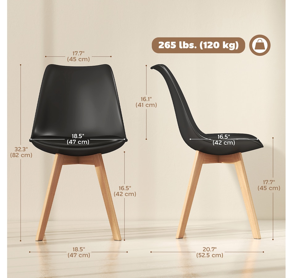 Image 919826_ALTMORE11.jpg, Product 919-826 / Price $304.99 - $314.99, HOMCOM Modern Dining Chairs Set of 6 with PU Leather Cushion, Wood Frame from HOMCOM on TSC.ca's Home & Garden department