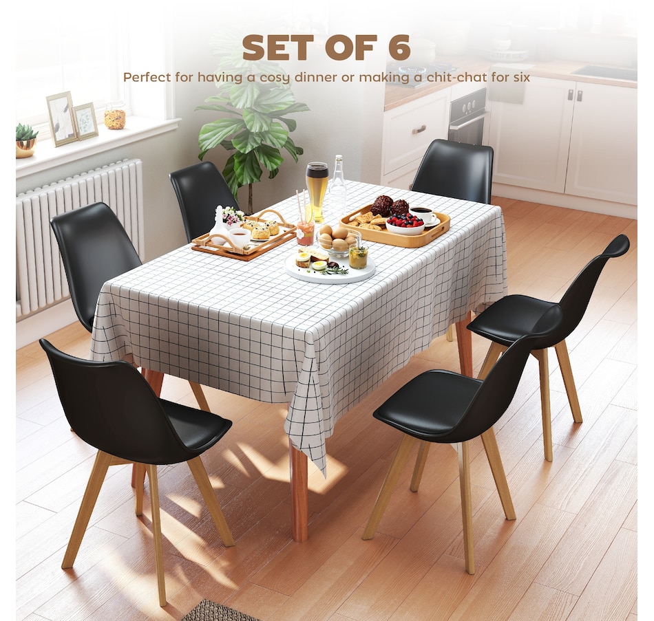 Image 919826_ALTMORE12.jpg, Product 919-826 / Price $304.99 - $314.99, HOMCOM Modern Dining Chairs Set of 6 with PU Leather Cushion, Wood Frame from HOMCOM on TSC.ca's Home & Garden department