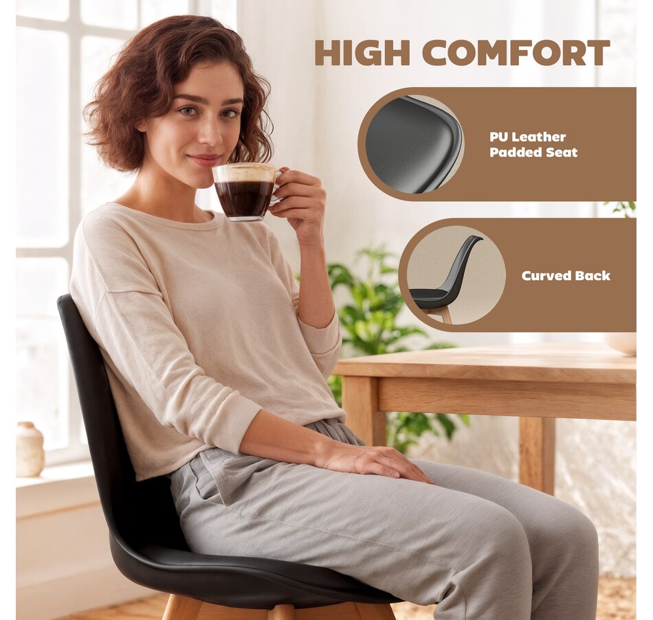 Image 919826_ALTMORE13.jpg, Product 919-826 / Price $304.99 - $314.99, HOMCOM Modern Dining Chairs Set of 6 with PU Leather Cushion, Wood Frame from HOMCOM on TSC.ca's Home & Garden department
