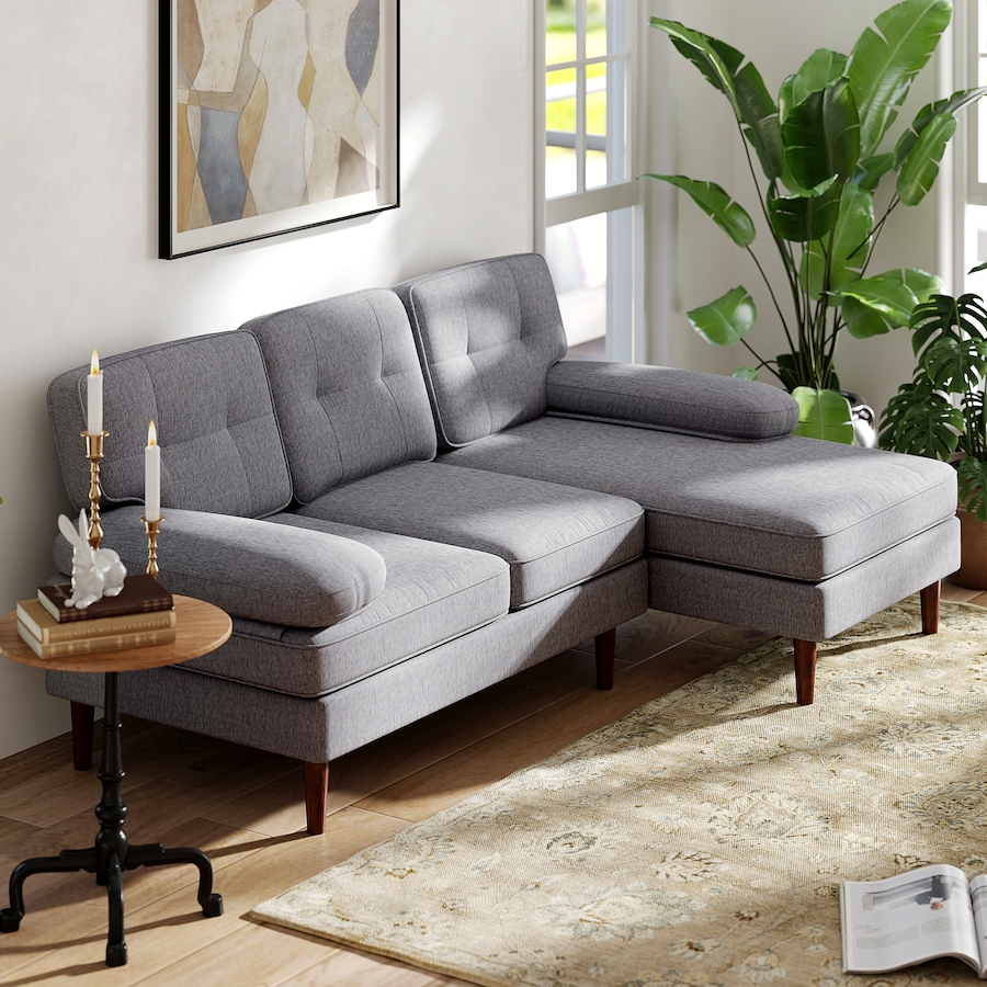 Image 919839_ALTMORE1.jpg, Product 919-839 / Price $489.99, HOMCOM L-Shape Sofa with Right Chaise Lounge and Rubber Wooden Legs from HOMCOM on TSC.ca's Home & Garden department