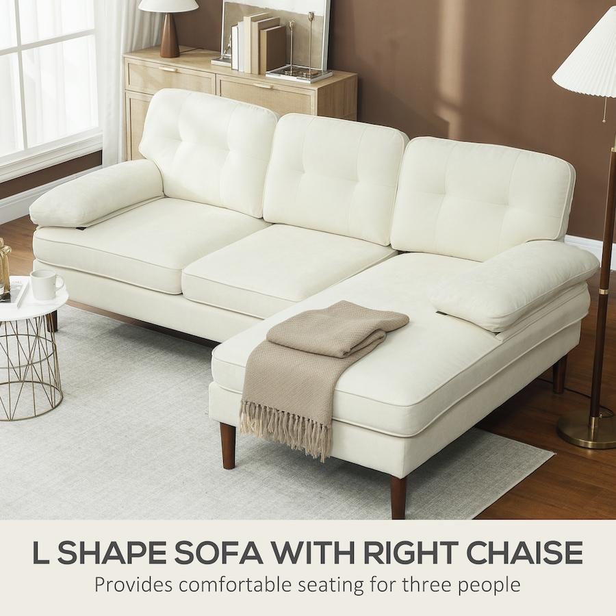 Image 919839_ALTMORE12.jpg, Product 919-839 / Price $489.99, HOMCOM L-Shape Sofa with Right Chaise Lounge and Rubber Wooden Legs from HOMCOM on TSC.ca's Home & Garden department