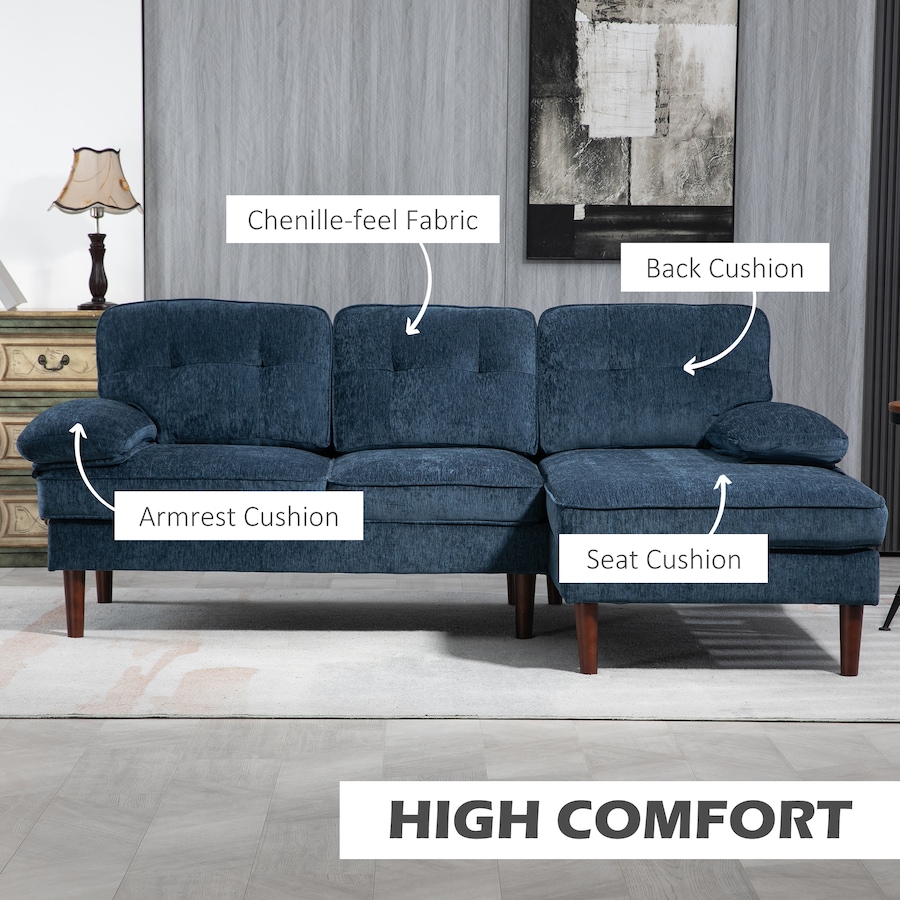 Image 919839_ALTMORE21.jpg, Product 919-839 / Price $489.99, HOMCOM L-Shape Sofa with Right Chaise Lounge and Rubber Wooden Legs from HOMCOM on TSC.ca's Home & Garden department