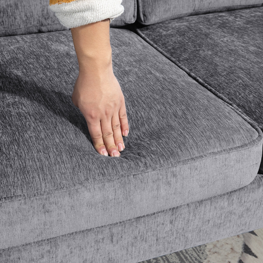 Image 919839_ALTMORE8.jpg, Product 919-839 / Price $489.99, HOMCOM L-Shape Sofa with Right Chaise Lounge and Rubber Wooden Legs from HOMCOM on TSC.ca's Home & Garden department