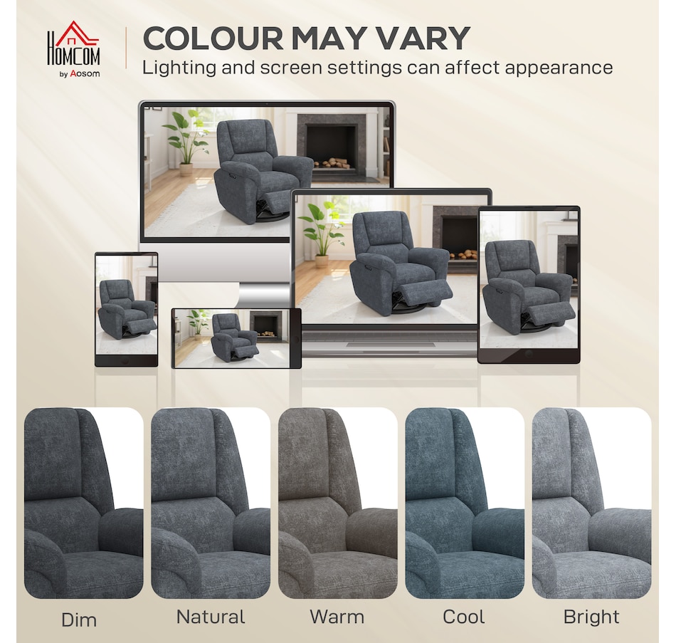 Image 919848_ALTMORE16.jpg, Product 919-848 / Price $609.99 - $619.99, HOMCOM Power Recliner Chair, Upholstered Recliner Chair w/ USB Ports from HOMCOM on TSC.ca's Home & Garden department