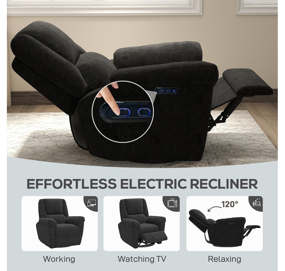 Image 919848_ALTMORE20.jpg, Product 919-848 / Price $609.99 - $619.99, HOMCOM Power Recliner Chair, Upholstered Recliner Chair w/ USB Ports from HOMCOM on TSC.ca's Home & Garden department