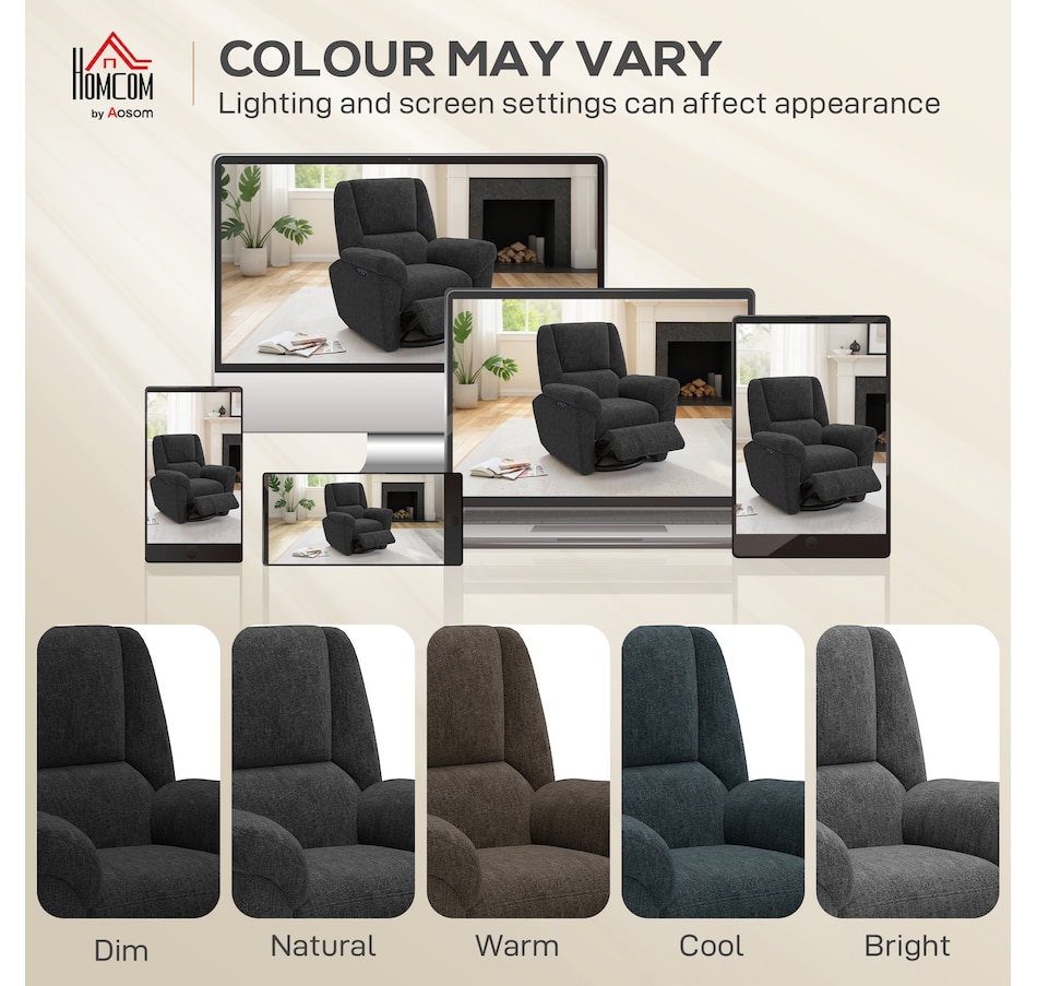 Image 919848_ALTMORE24.jpg, Product 919-848 / Price $609.99 - $619.99, HOMCOM Power Recliner Chair, Upholstered Recliner Chair w/ USB Ports from HOMCOM on TSC.ca's Home & Garden department