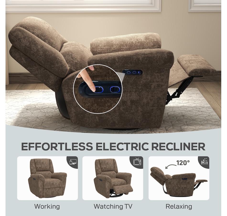 Image 919848_ALTMORE3.jpg, Product 919-848 / Price $609.99 - $619.99, HOMCOM Power Recliner Chair, Upholstered Recliner Chair w/ USB Ports from HOMCOM on TSC.ca's Home & Garden department