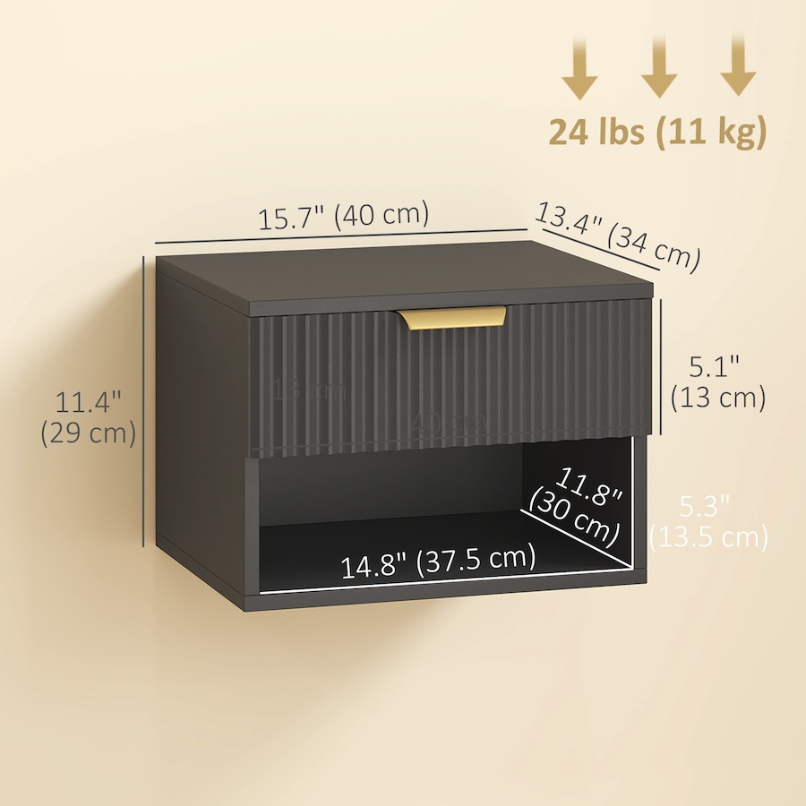 Image 919864_ALTMORE11.jpg, Product 919-864 / Price $96.99 - $99.99, HOMCOM Floating Nightstands Set of 2, Bedside Tables with Fluted Drawer from HOMCOM on TSC.ca's Home & Garden department