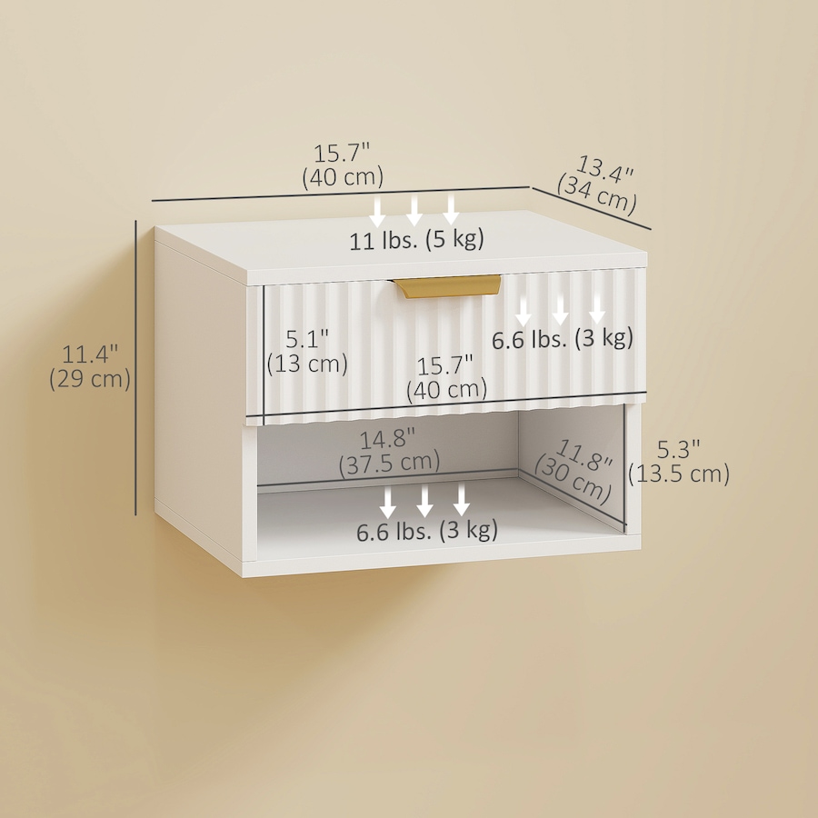 Image 919864_ALTMORE2.jpg, Product 919-864 / Price $96.99 - $99.99, HOMCOM Floating Nightstands Set of 2, Bedside Tables with Fluted Drawer from HOMCOM on TSC.ca's Home & Garden department