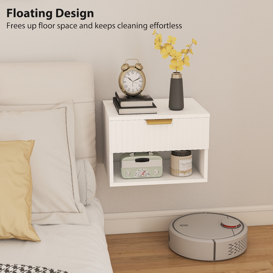 Image 919864_ALTMORE5.jpg, Product 919-864 / Price $96.99 - $99.99, HOMCOM Floating Nightstands Set of 2, Bedside Tables with Fluted Drawer from HOMCOM on TSC.ca's Home & Garden department