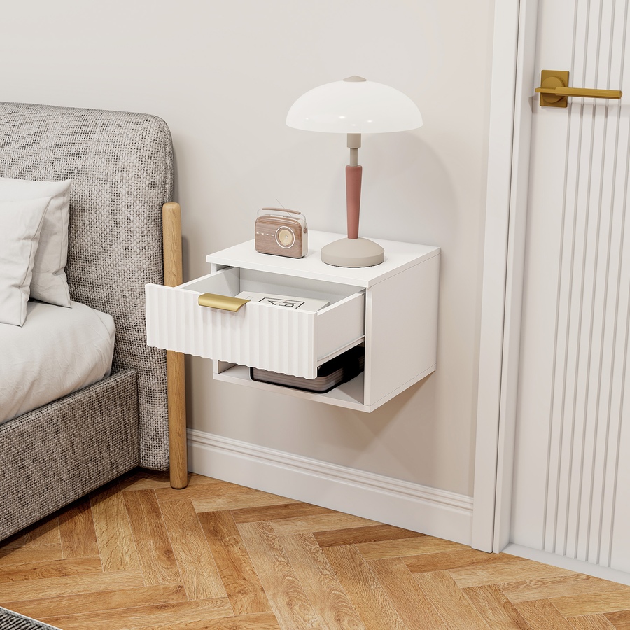 Image 919864_ALTMORE8.jpg, Product 919-864 / Price $96.99 - $99.99, HOMCOM Floating Nightstands Set of 2, Bedside Tables with Fluted Drawer from HOMCOM on TSC.ca's Home & Garden department