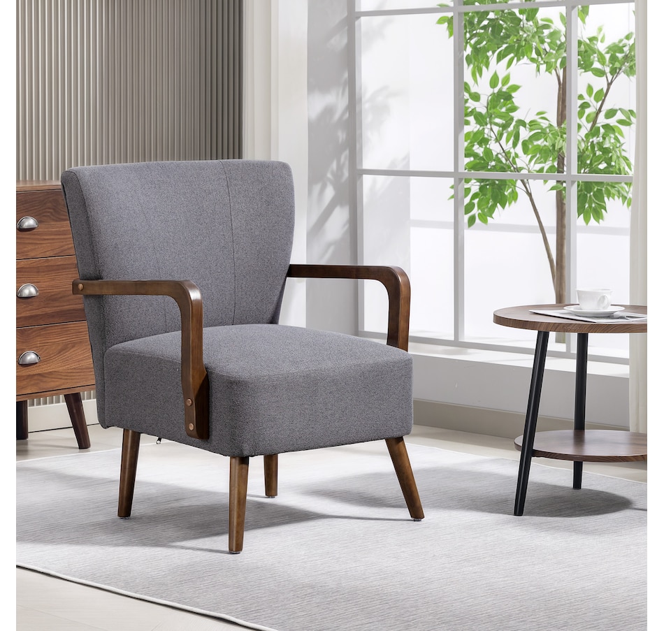 Image 919883_ALTMORE1.jpg, Product 919-883 / Price $179.99, HOMCOM Accent Chair, Linen Fabric Armchair with Wooden Legs from HOMCOM on TSC.ca's Home & Garden department