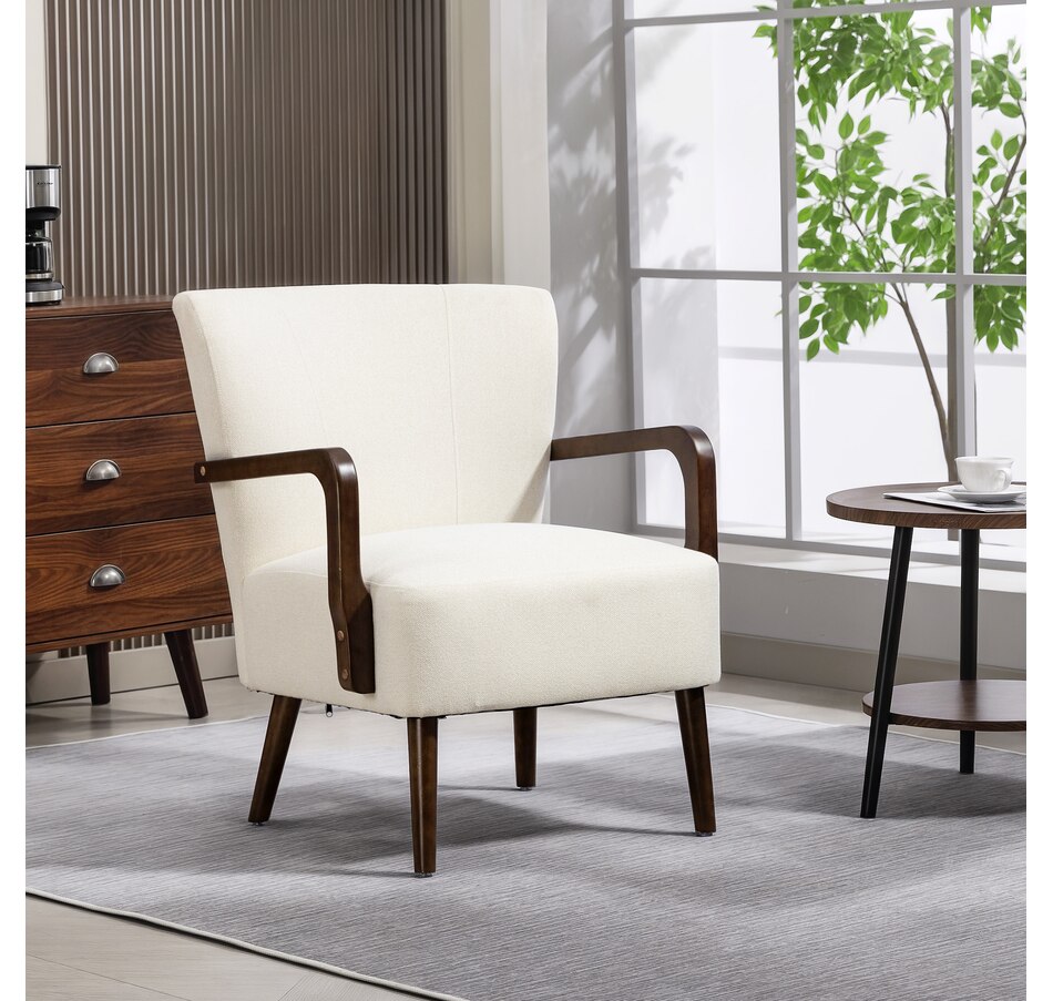 Image 919883_ALTMORE10.jpg, Product 919-883 / Price $179.99, HOMCOM Accent Chair, Linen Fabric Armchair with Wooden Legs from HOMCOM on TSC.ca's Home & Garden department