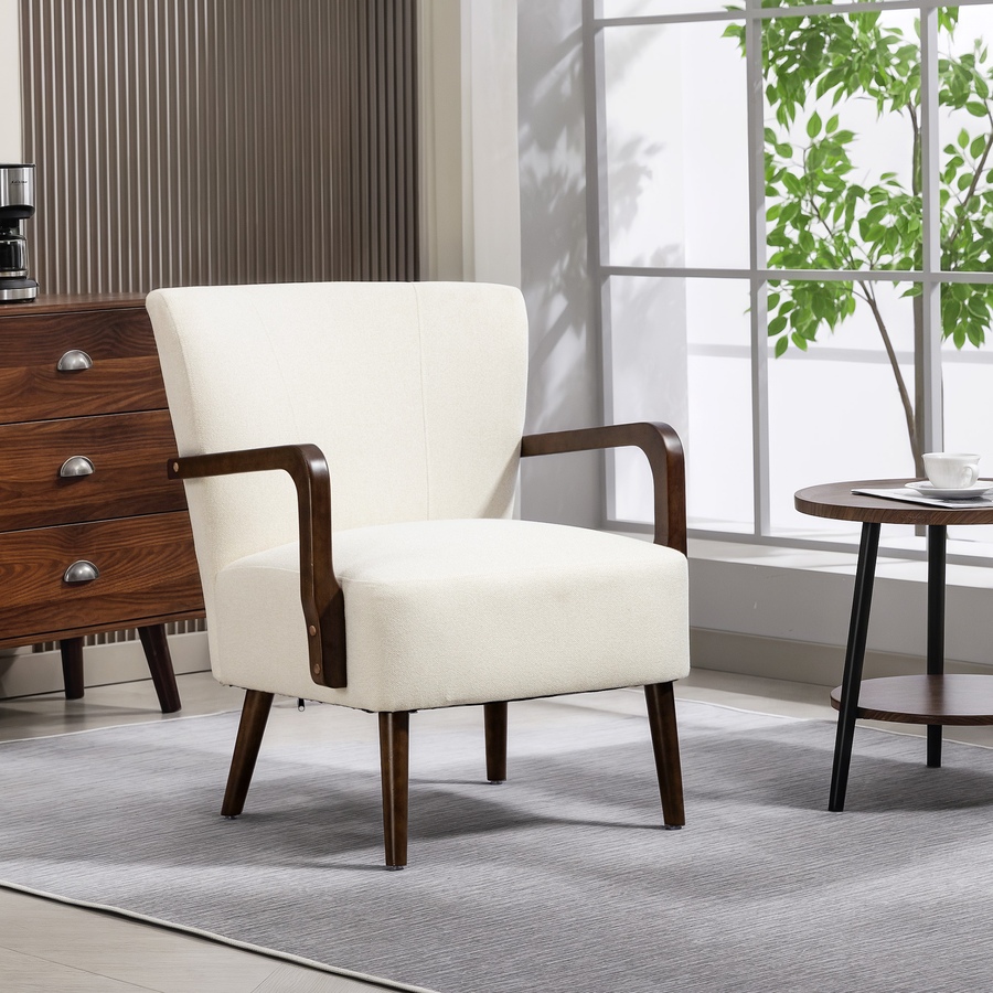 Image 919883_ALTMORE10.jpg, Product 919-883 / Price $139.99, HOMCOM Accent Chair, Linen Fabric Armchair with Wooden Legs from HOMCOM on TSC.ca's Home & Garden department