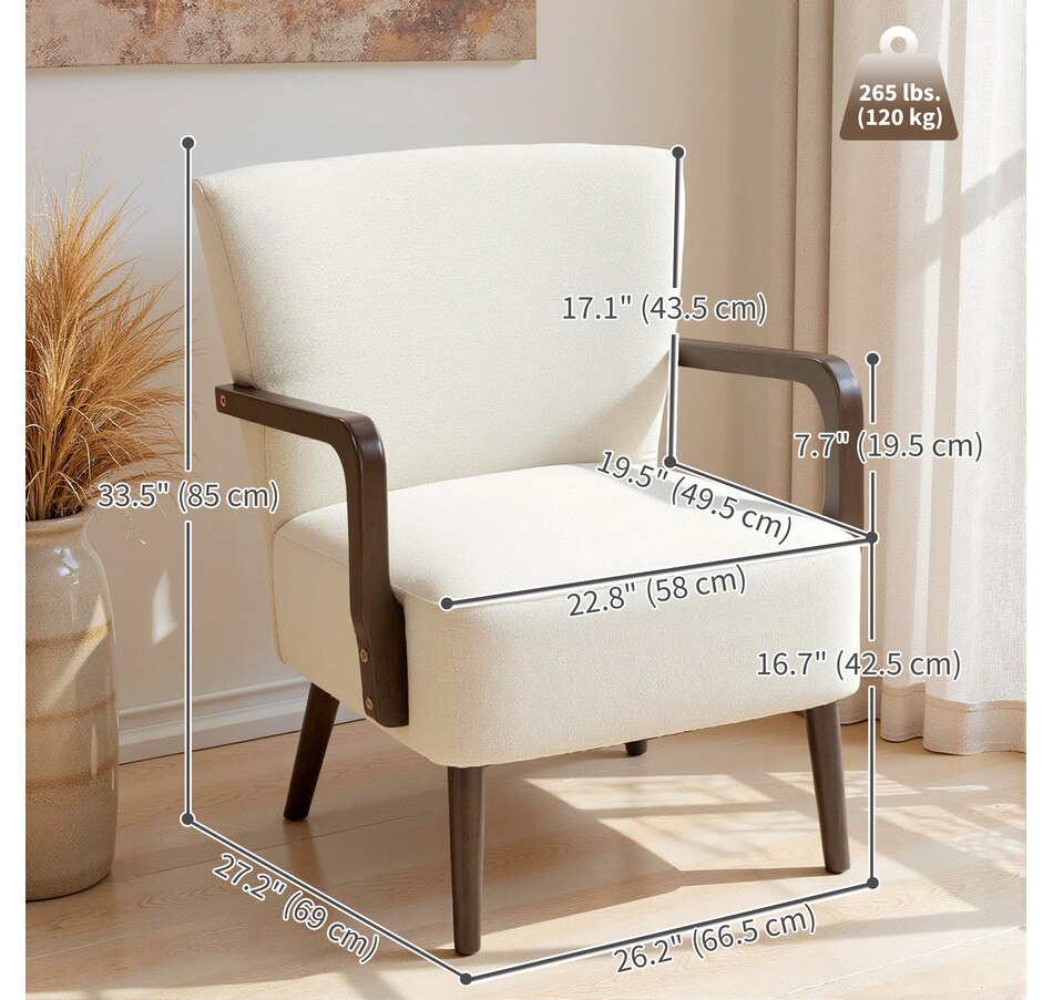 Image 919883_ALTMORE11.jpg, Product 919-883 / Price $179.99, HOMCOM Accent Chair, Linen Fabric Armchair with Wooden Legs from HOMCOM on TSC.ca's Home & Garden department