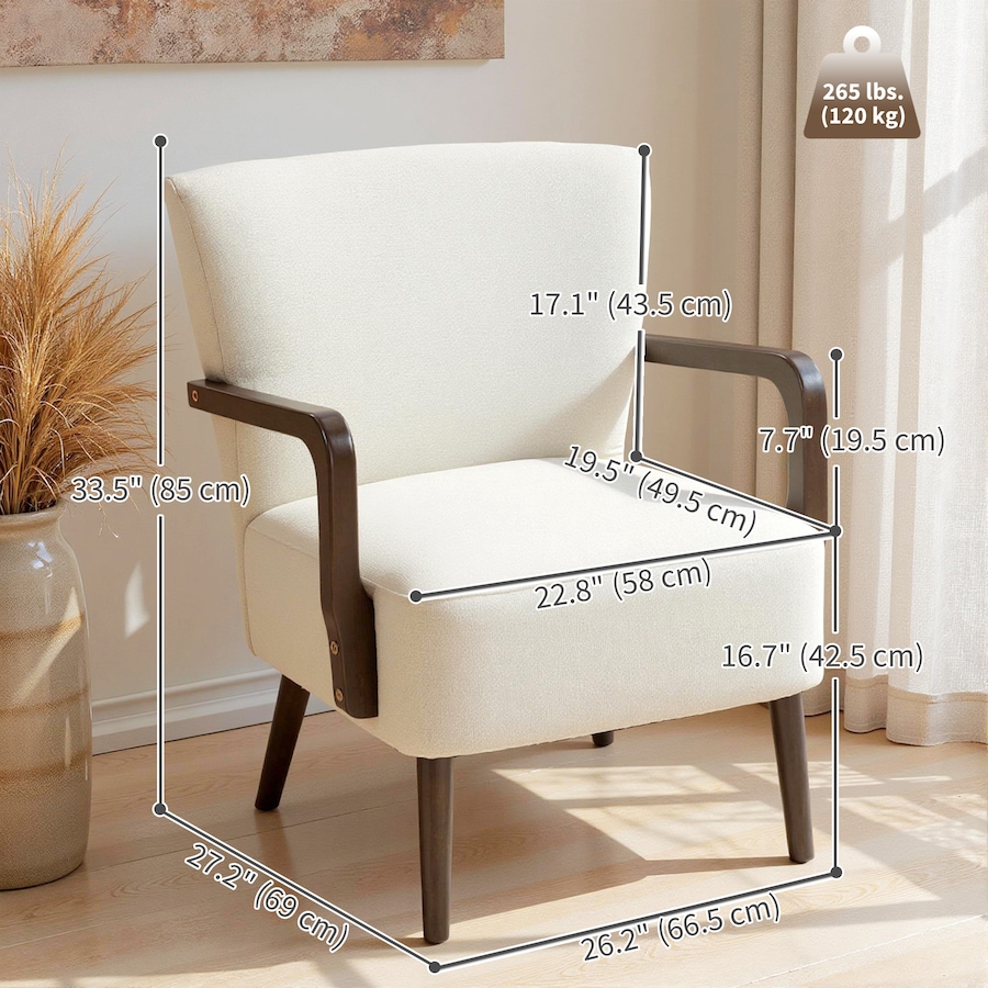 Image 919883_ALTMORE11.jpg, Product 919-883 / Price $139.99, HOMCOM Accent Chair, Linen Fabric Armchair with Wooden Legs from HOMCOM on TSC.ca's Home & Garden department