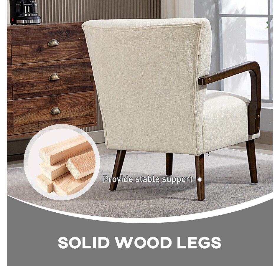 Image 919883_ALTMORE13.jpg, Product 919-883 / Price $179.99, HOMCOM Accent Chair, Linen Fabric Armchair with Wooden Legs from HOMCOM on TSC.ca's Home & Garden department