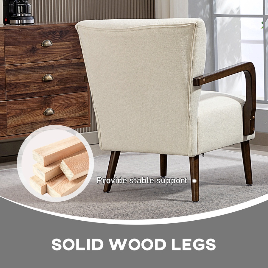 Image 919883_ALTMORE13.jpg, Product 919-883 / Price $139.99, HOMCOM Accent Chair, Linen Fabric Armchair with Wooden Legs from HOMCOM on TSC.ca's Home & Garden department