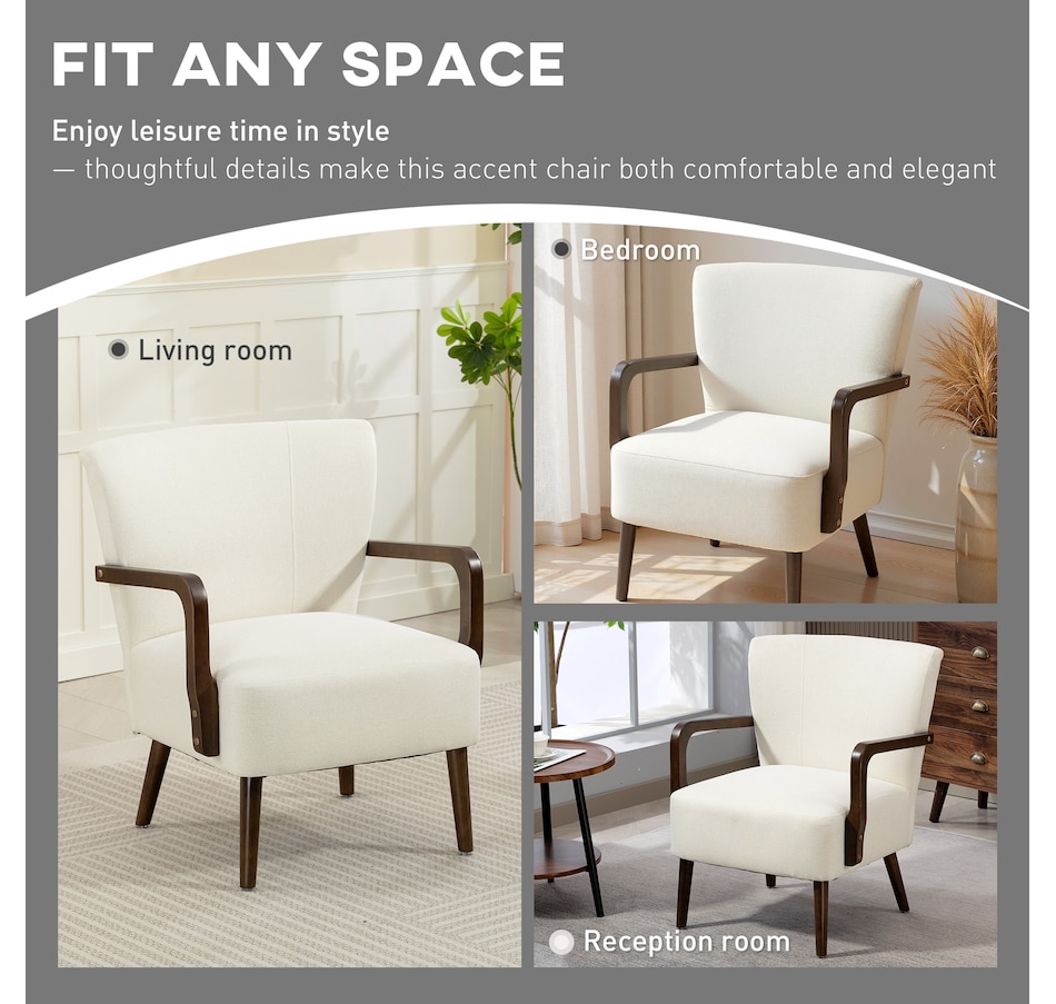 Image 919883_ALTMORE14.jpg, Product 919-883 / Price $179.99, HOMCOM Accent Chair, Linen Fabric Armchair with Wooden Legs from HOMCOM on TSC.ca's Home & Garden department