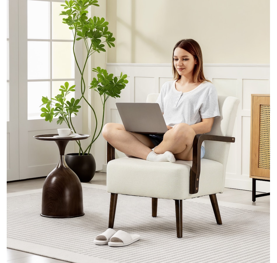 Image 919883_ALTMORE15.jpg, Product 919-883 / Price $179.99, HOMCOM Accent Chair, Linen Fabric Armchair with Wooden Legs from HOMCOM on TSC.ca's Home & Garden department