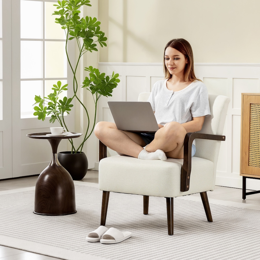 Image 919883_ALTMORE15.jpg, Product 919-883 / Price $139.99, HOMCOM Accent Chair, Linen Fabric Armchair with Wooden Legs from HOMCOM on TSC.ca's Home & Garden department