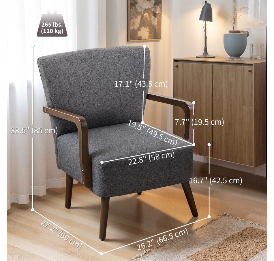 Image 919883_ALTMORE2.jpg, Product 919-883 / Price $179.99, HOMCOM Accent Chair, Linen Fabric Armchair with Wooden Legs from HOMCOM on TSC.ca's Home & Garden department