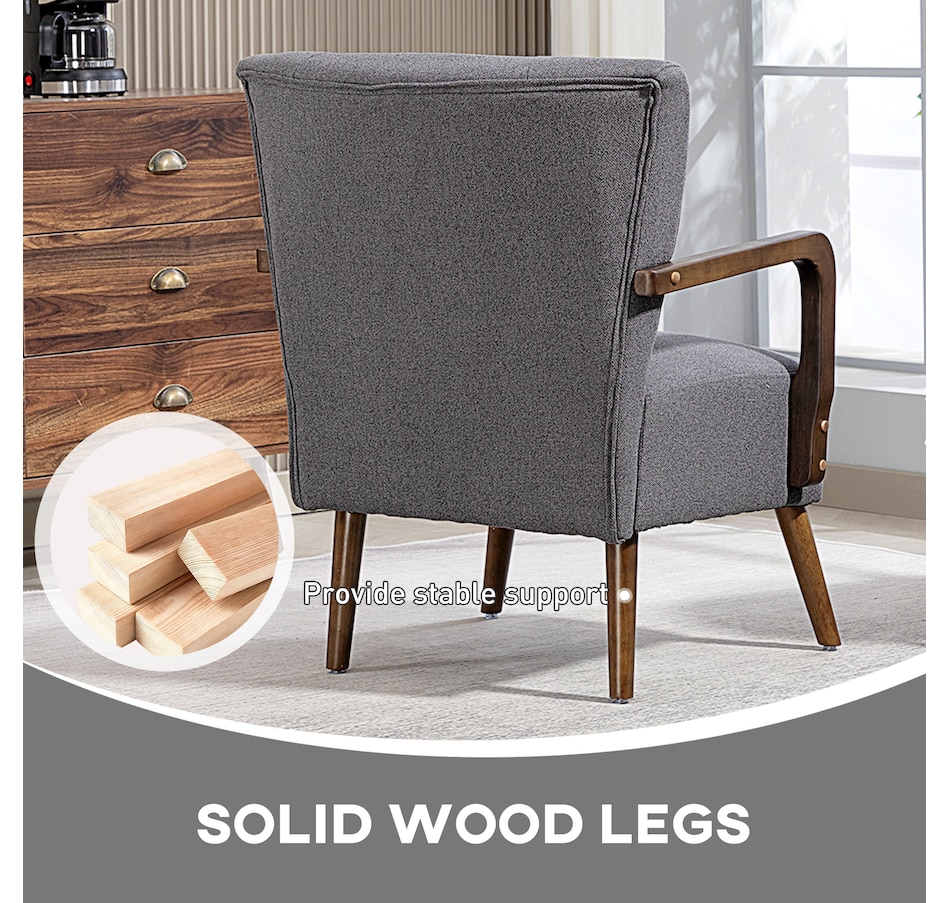 Image 919883_ALTMORE4.jpg, Product 919-883 / Price $179.99, HOMCOM Accent Chair, Linen Fabric Armchair with Wooden Legs from HOMCOM on TSC.ca's Home & Garden department